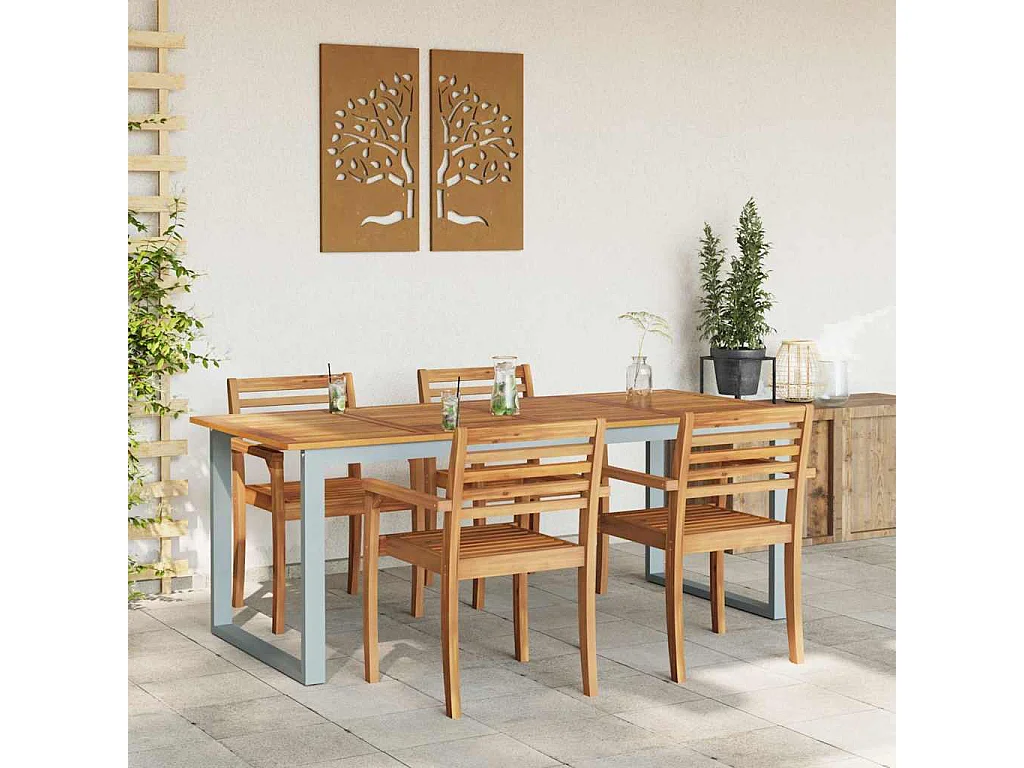 Tavolo da pranzo da giardino Grigio 200 x 90 x 75 cm