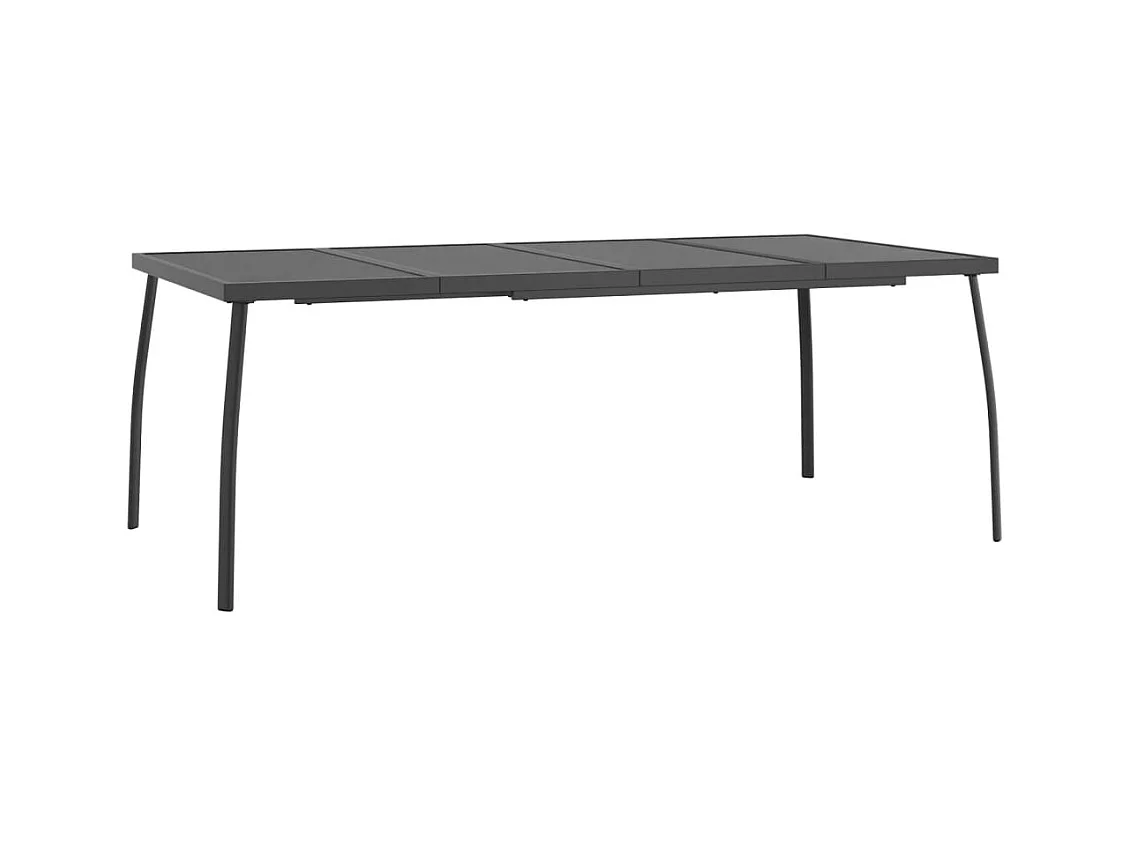 Antraciet tuintafel 200x100x72 cm Stalen rooster