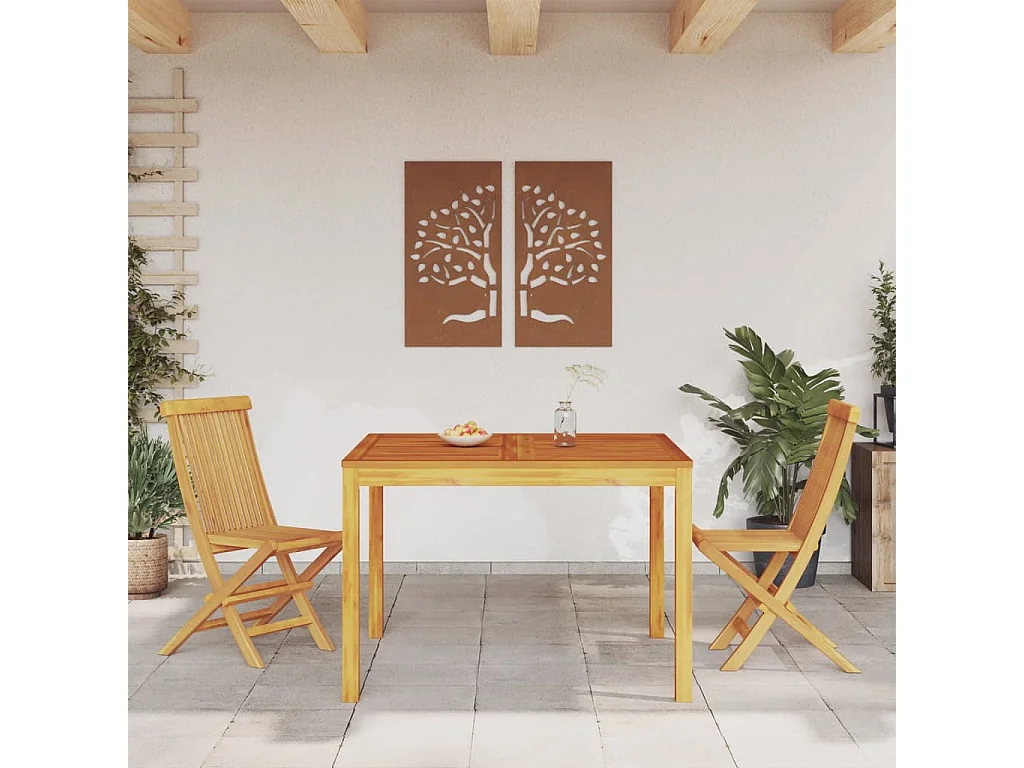 Tavolo da pranzo da giardino 110x110x75 cm in legno massello di acacia