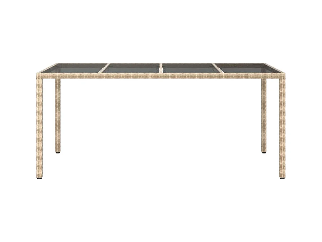 Table de jardin pour repas Beige 190 x 90 x 75 cm Poly rotin