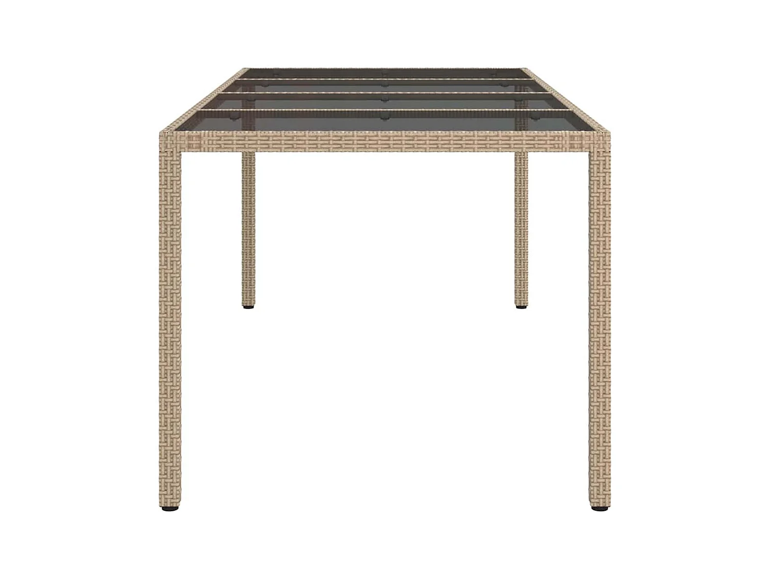 Table de jardin pour repas Beige 190 x 90 x 75 cm Poly rotin