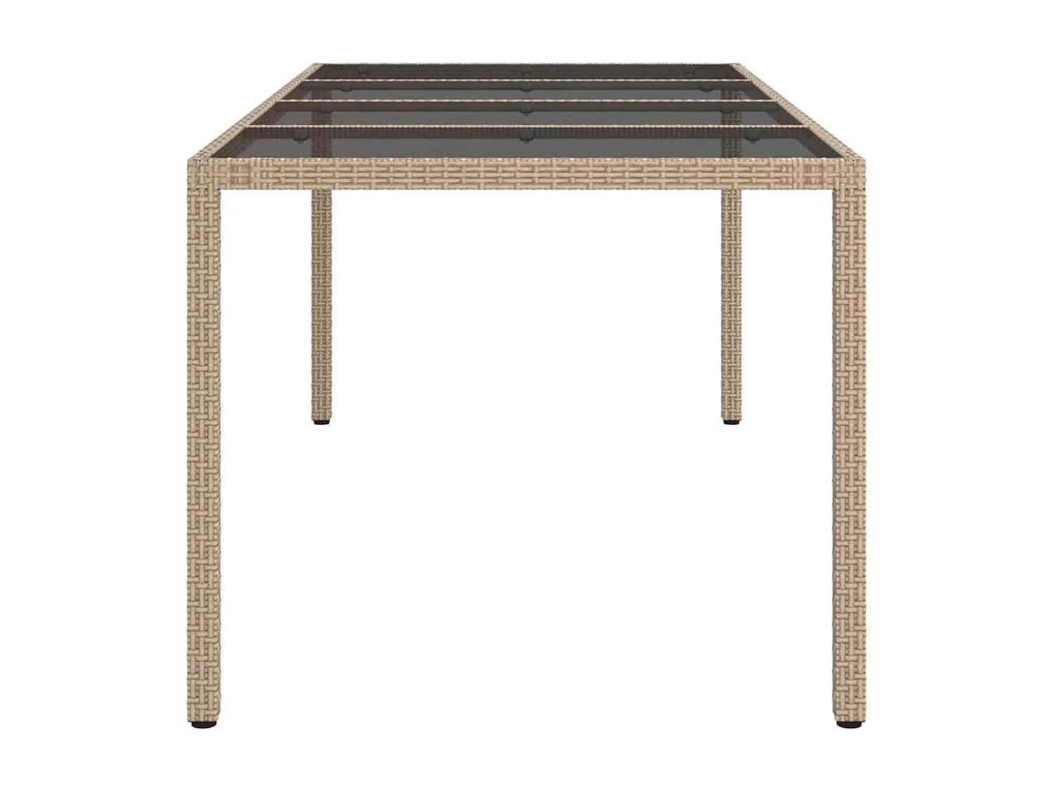 Table de jardin pour repas Beige 190 x 90 x 75 cm Poly rotin