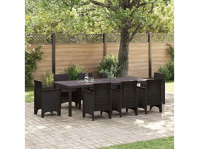 Bruine tuintafel 250 x 100 x 73 cm polyrotan