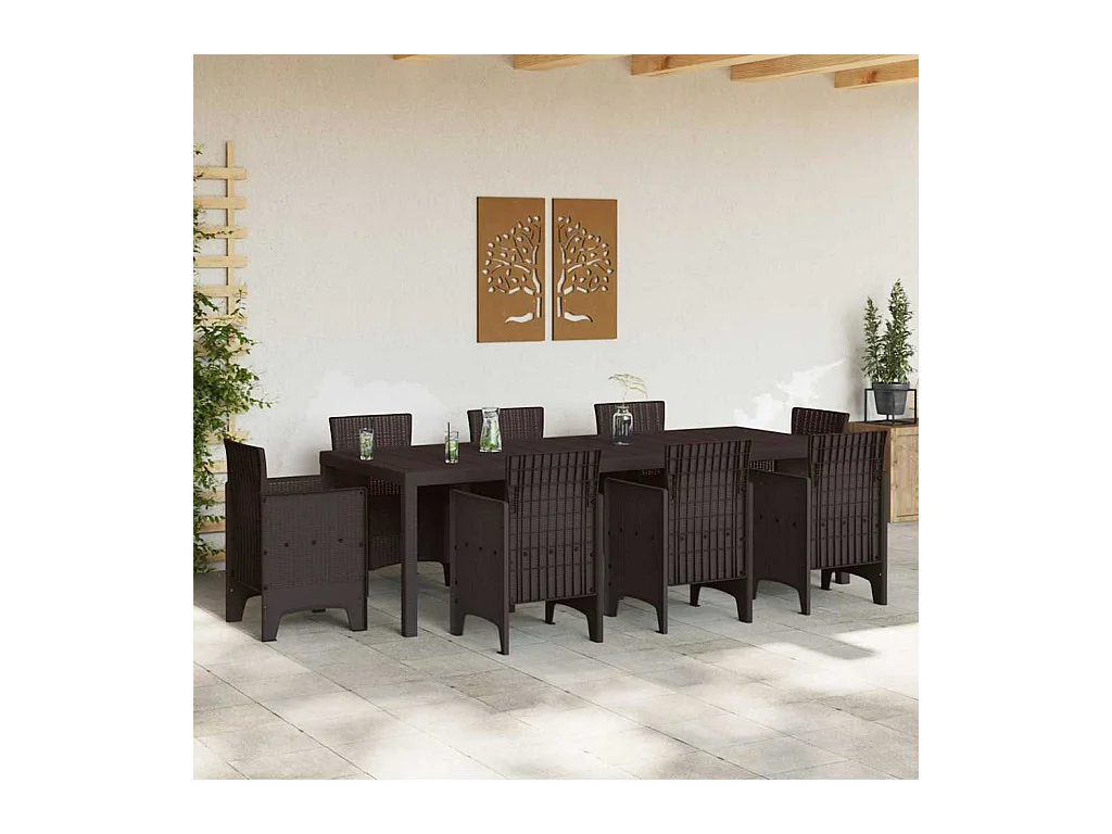 Table de Jardin Marron 250 x 100 x 73 cm polyrotin