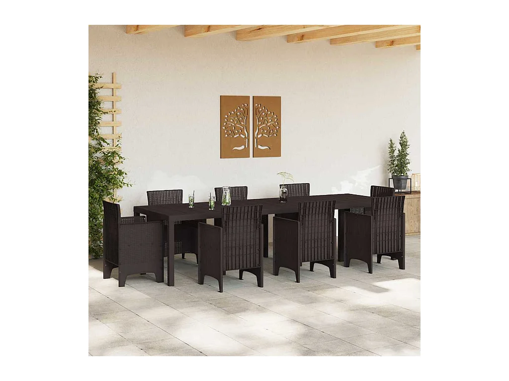 Table de Jardin Marron 300 x 100 x 73 cm polyrotin