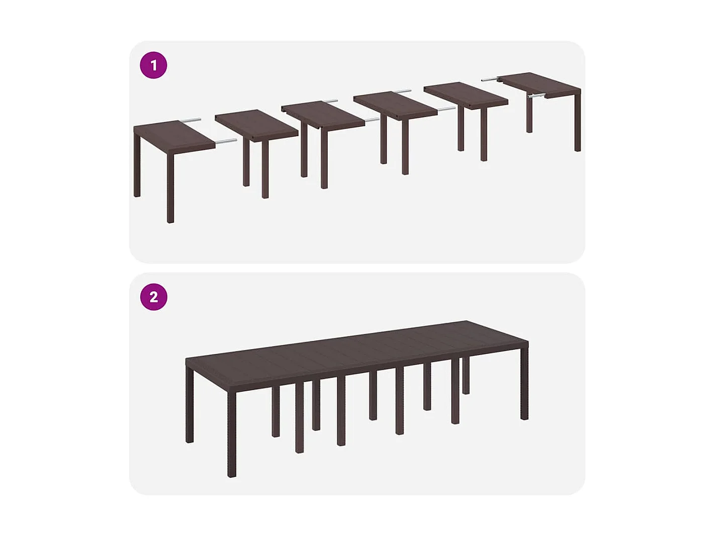 Table de Jardin Marron 300 x 100 x 73 cm polyrotin