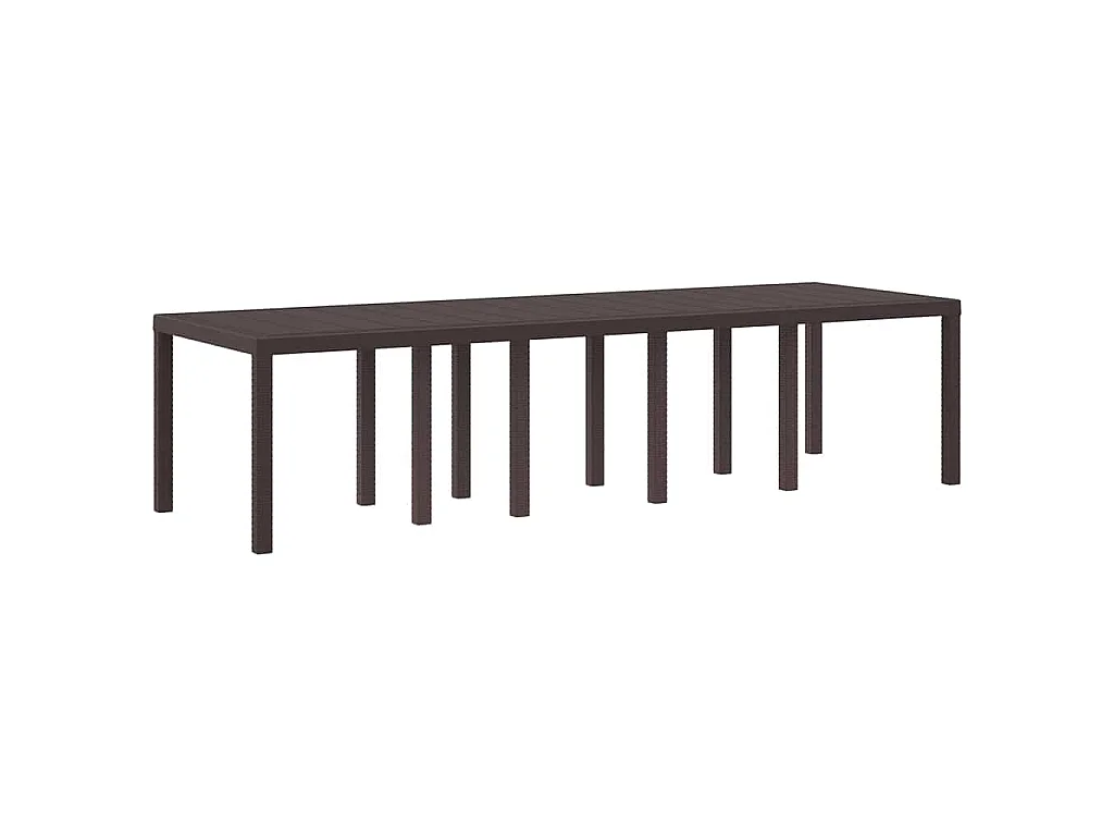 Mesa de jardín marrón 300 x 100 x 73 cm polirratán