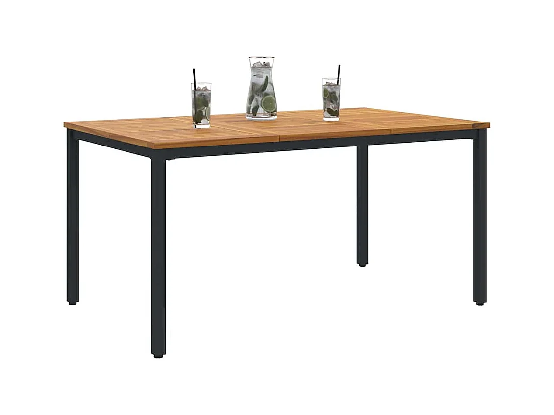 Tables de jardin Naturel et noir 150 x 90 x 75 cm