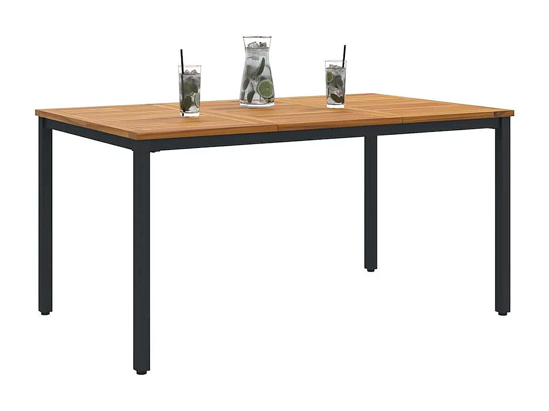 Tables de jardin Naturel et noir 150 x 90 x 75 cm