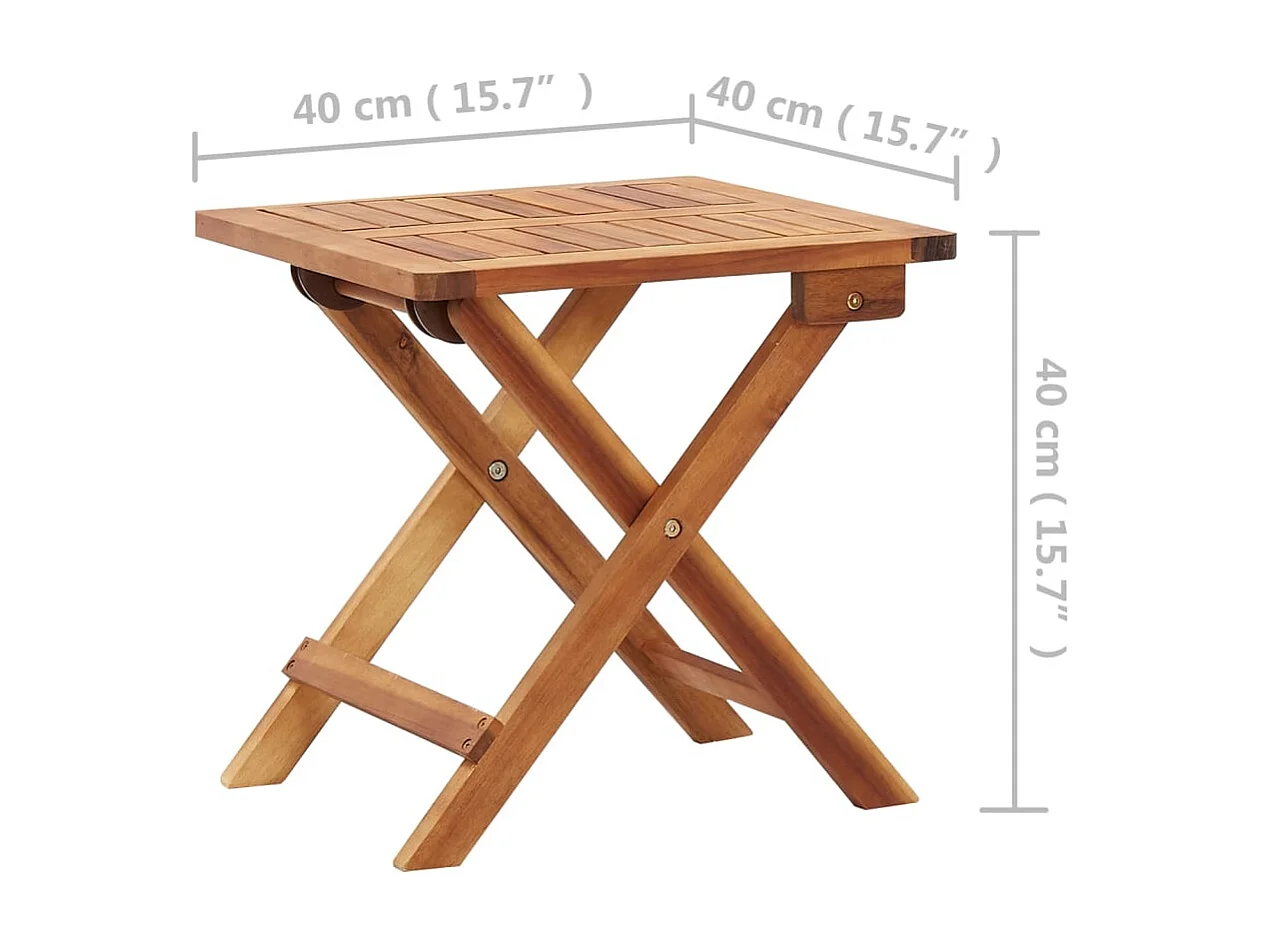 Tavolo da giardino pieghevole 40x40x40 cm Legno massello di acacia
