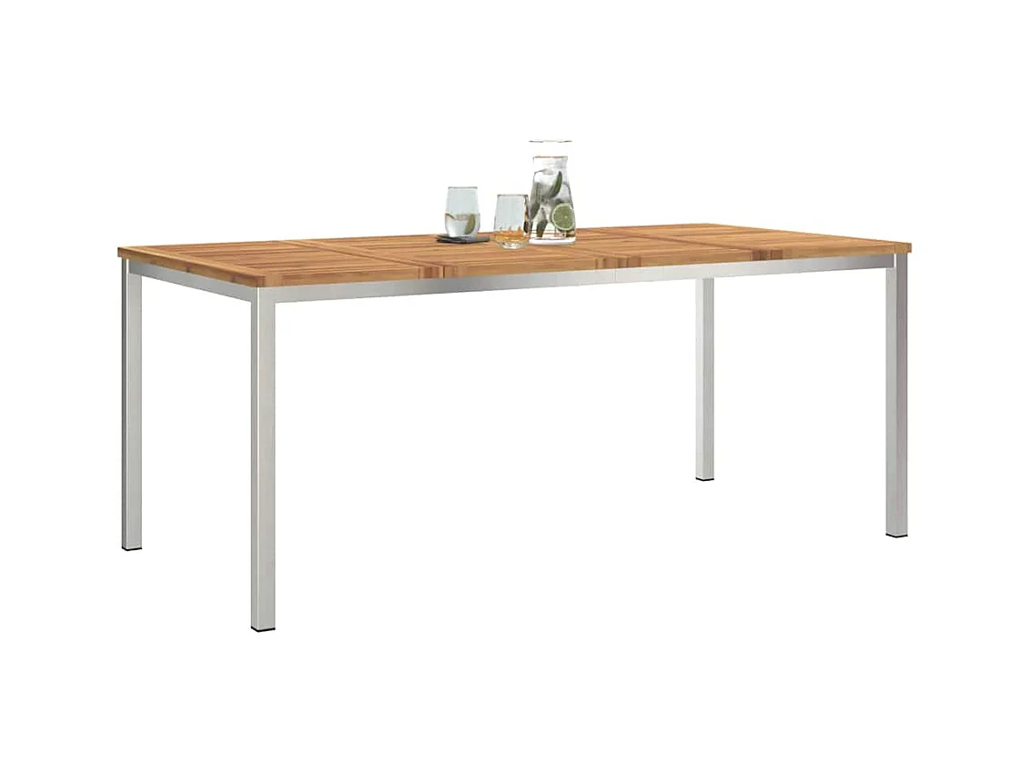 Table à manger d'extérieur Marron Bois d'acacia massif