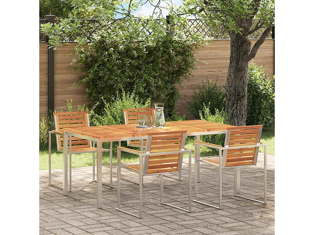 Table à manger d'extérieur Marron Bois d'acacia massif