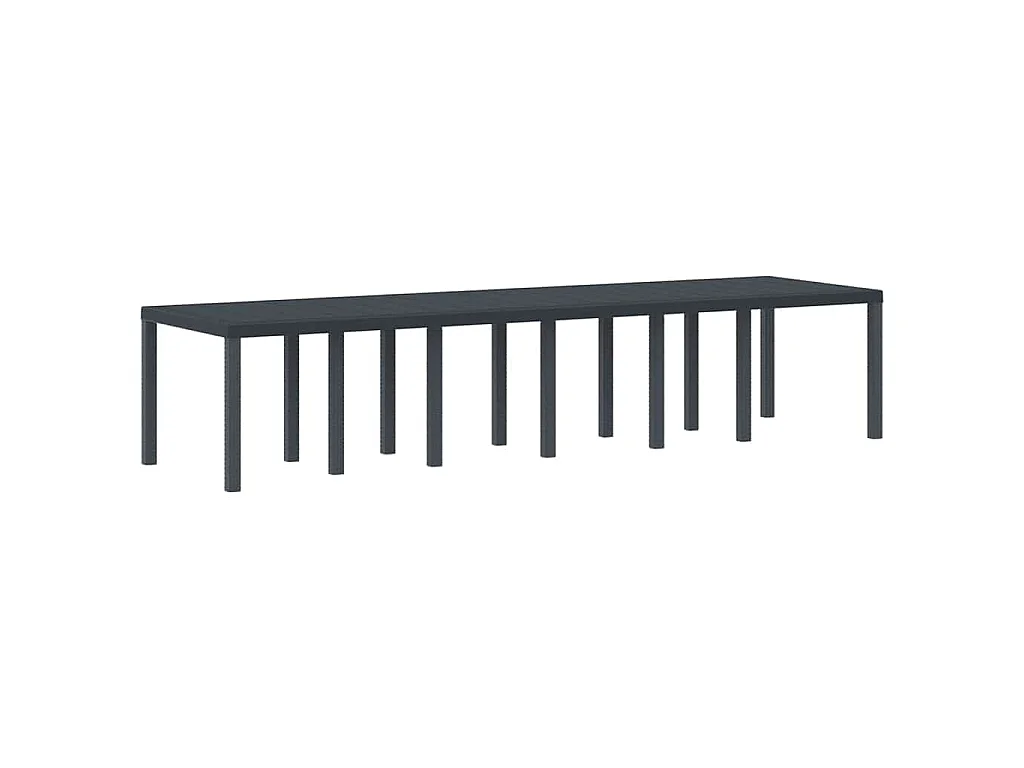 Antraciet tuintafel 350 x 100 x 73 cm polyrotan