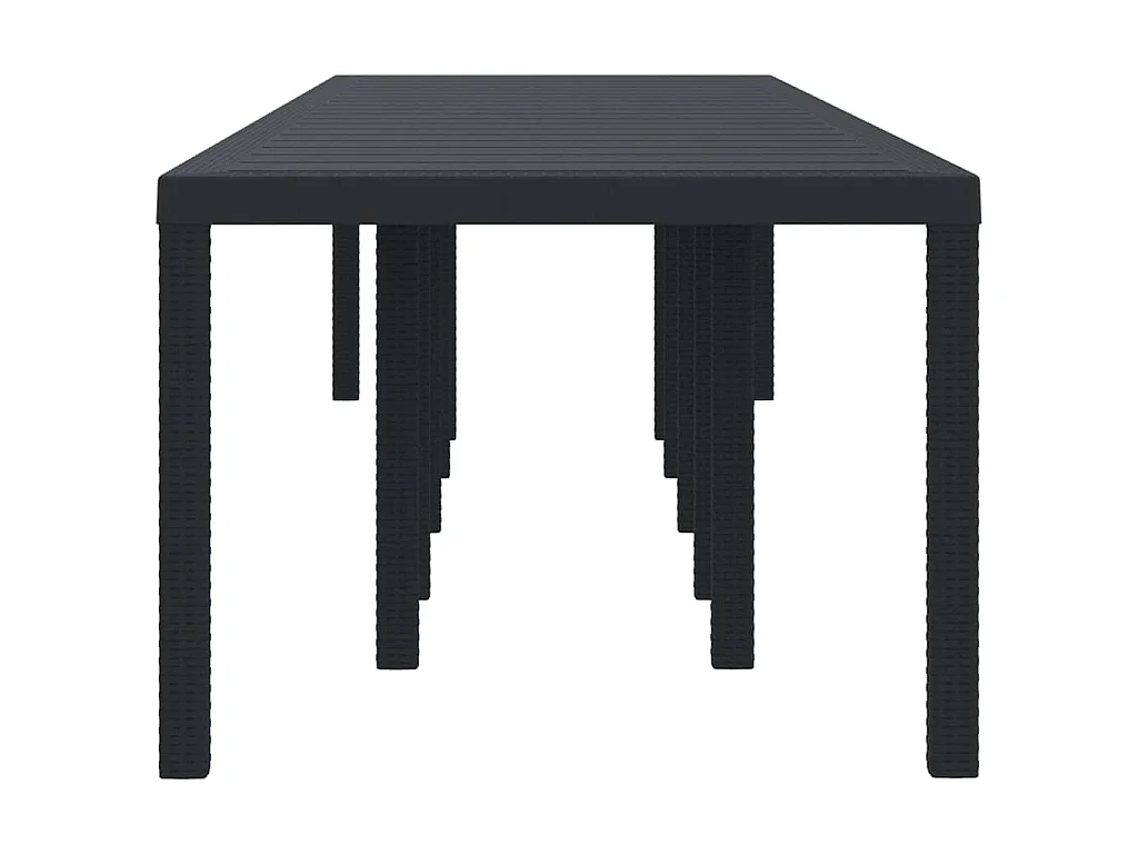 Antraciet tuintafel 350 x 100 x 73 cm polyrotan