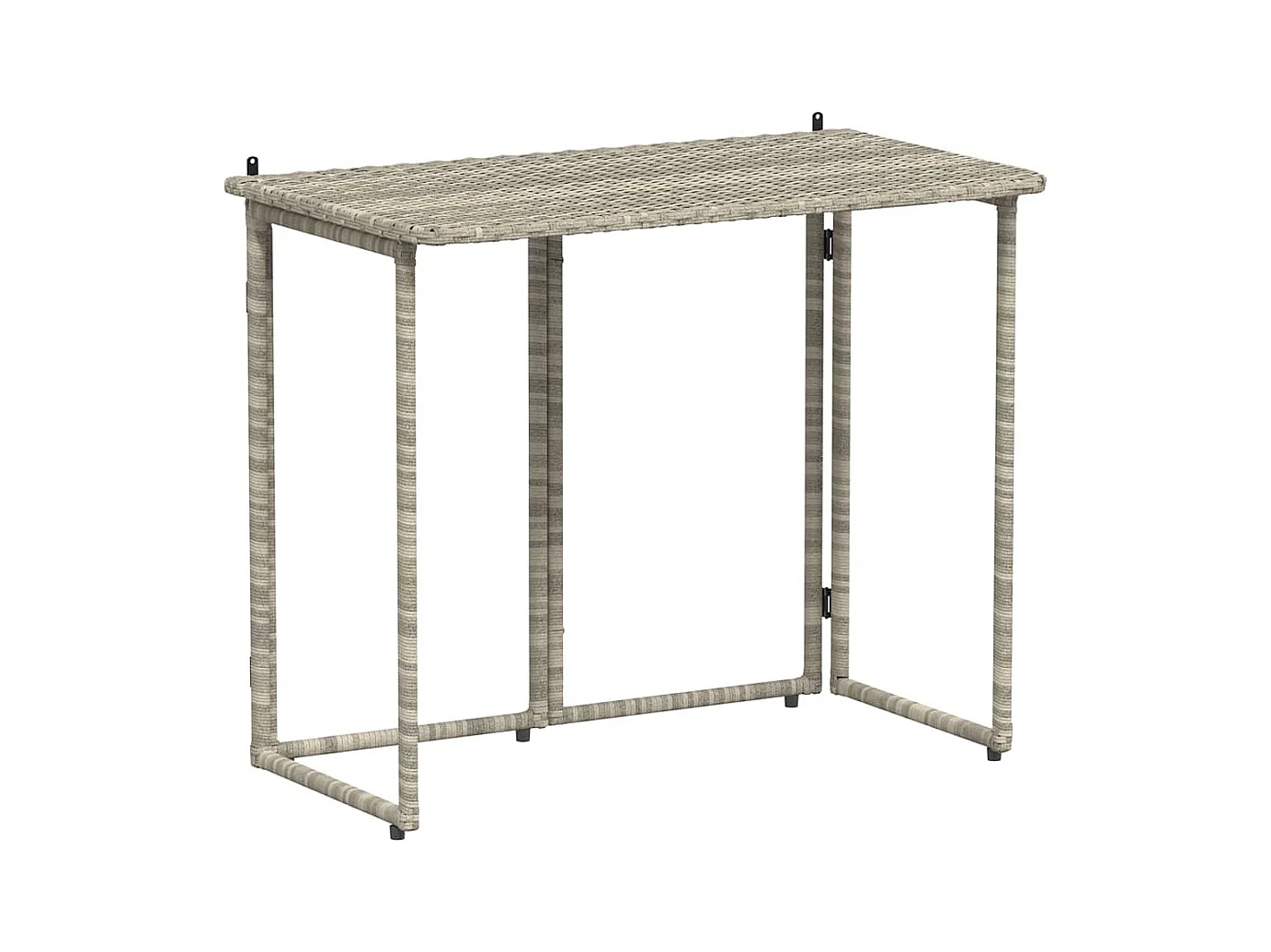 Table de jardin pliante gris clair 90 x 51 x 75 cm polyrotin