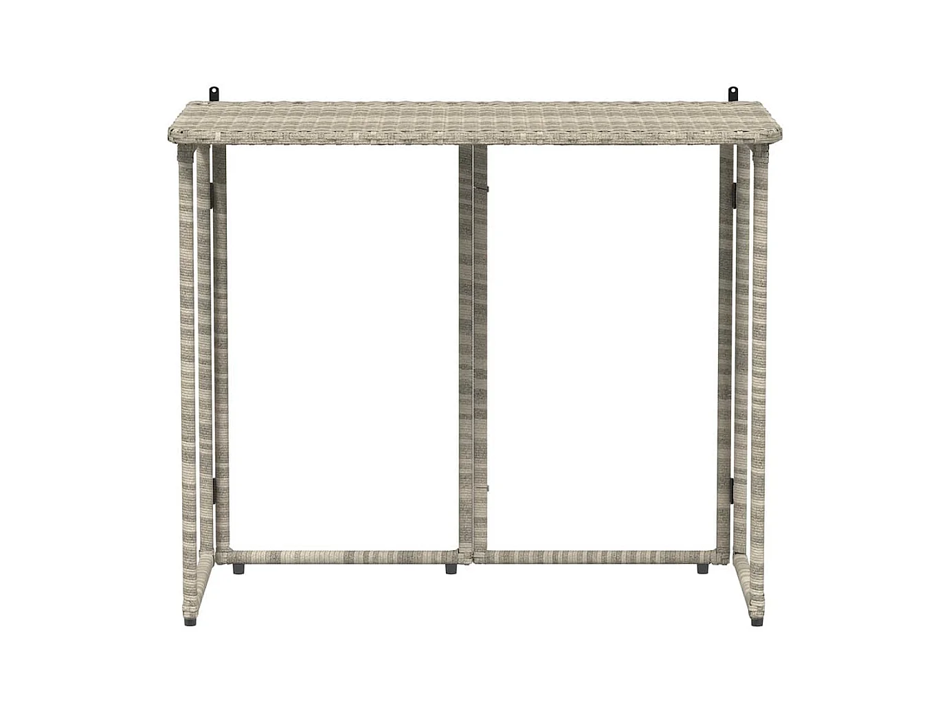Table de jardin pliante gris clair 90 x 51 x 75 cm polyrotin
