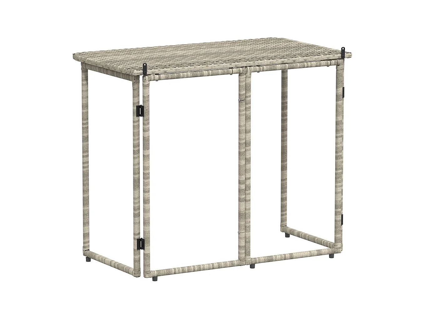 Table de jardin pliante gris clair 90 x 51 x 75 cm polyrotin