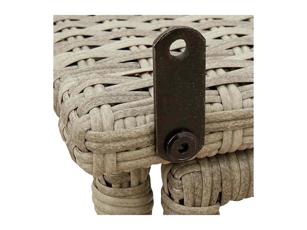 Table de jardin pliante gris clair 90 x 51 x 75 cm polyrotin