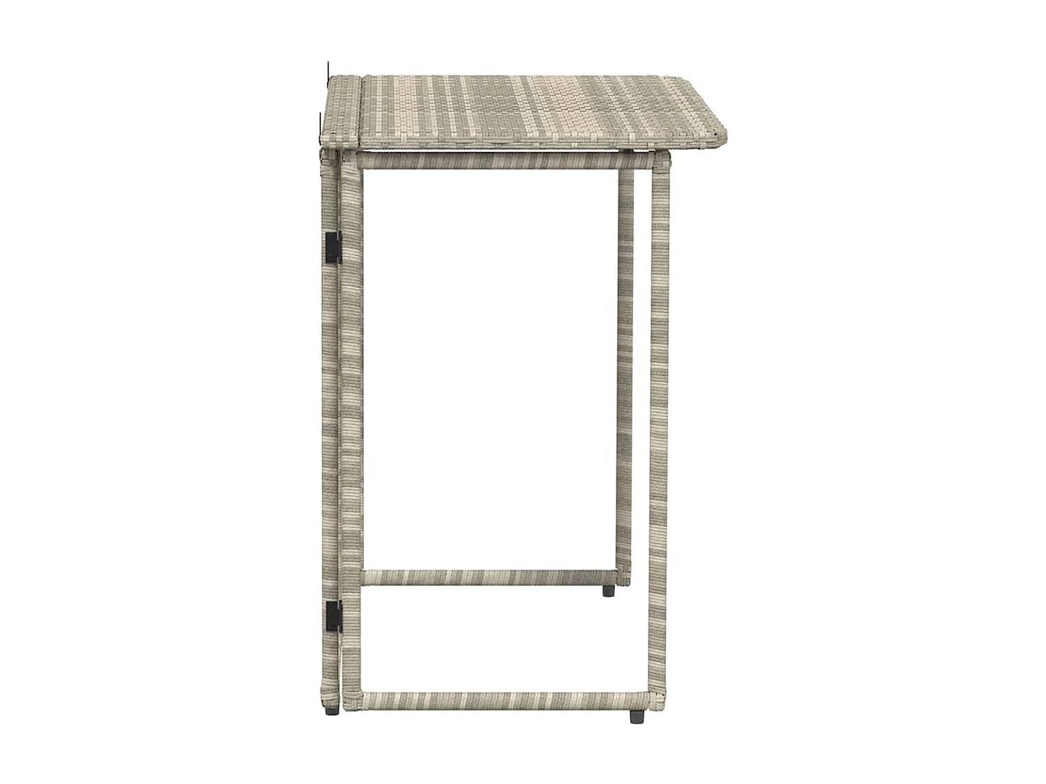 Table de jardin pliante gris clair 90 x 51 x 75 cm polyrotin