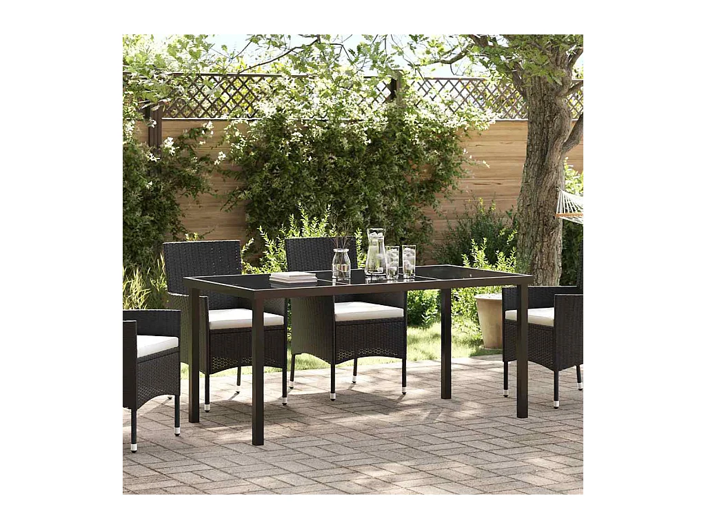 Table de Jardin Noir 160 x 80 x 73 cm Teck massif