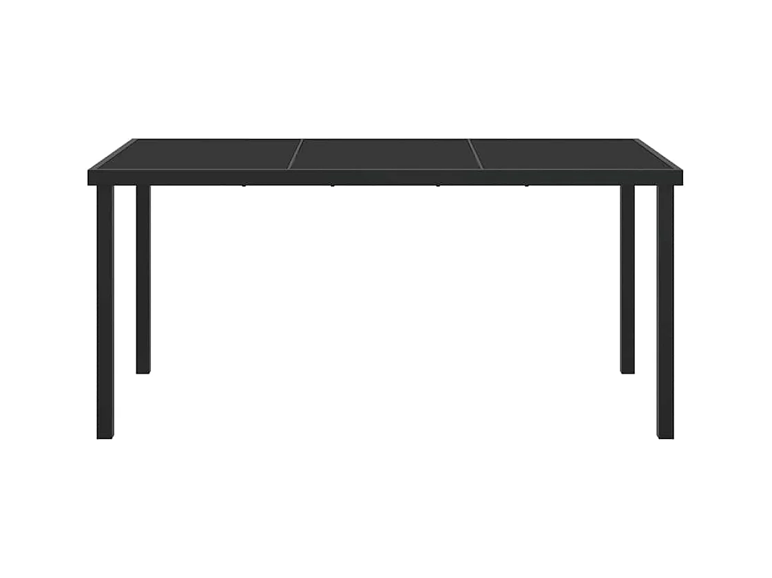 Table de Jardin Noir 160 x 80 x 73 cm Teck massif