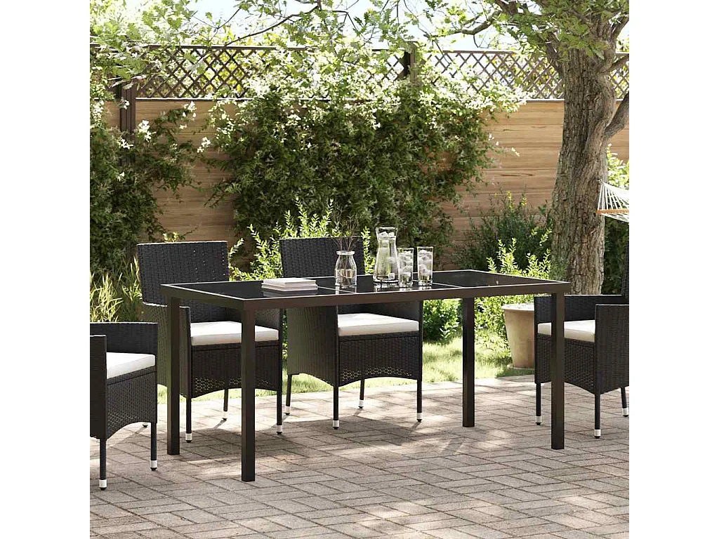 Table de Jardin Noir 160 x 80 x 73 cm Teck massif