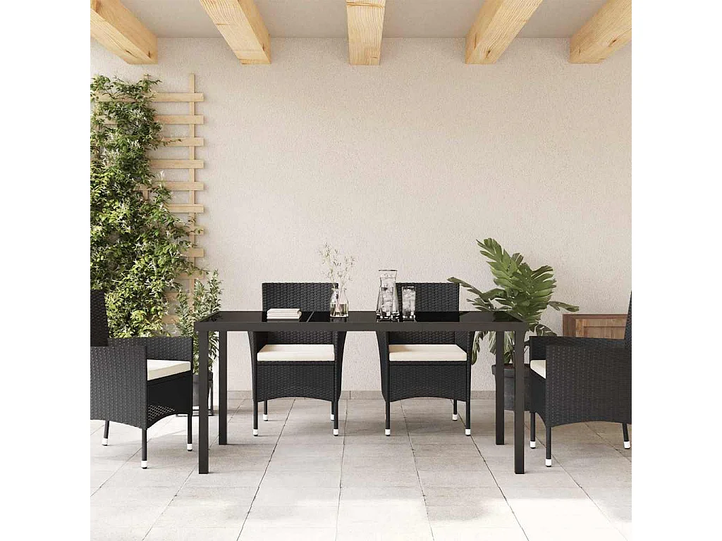 Table de Jardin Noir 160 x 80 x 73 cm Teck massif