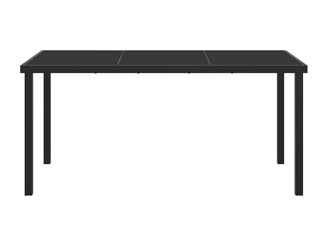 Table de Jardin Noir 160 x 80 x 73 cm Teck massif