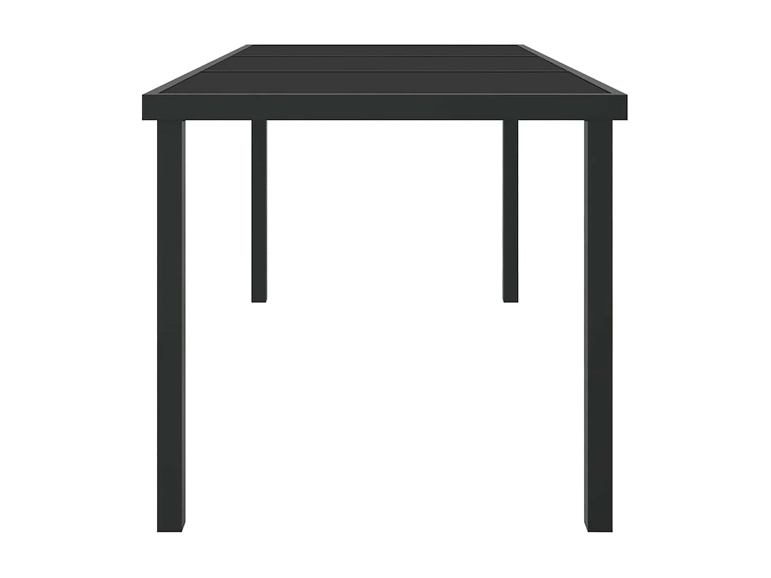 Table de Jardin Noir 160 x 80 x 73 cm Teck massif