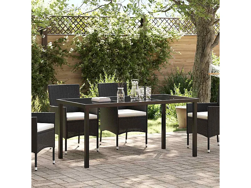 Table de Jardin Noir 160 x 80 x 73 cm Teck massif