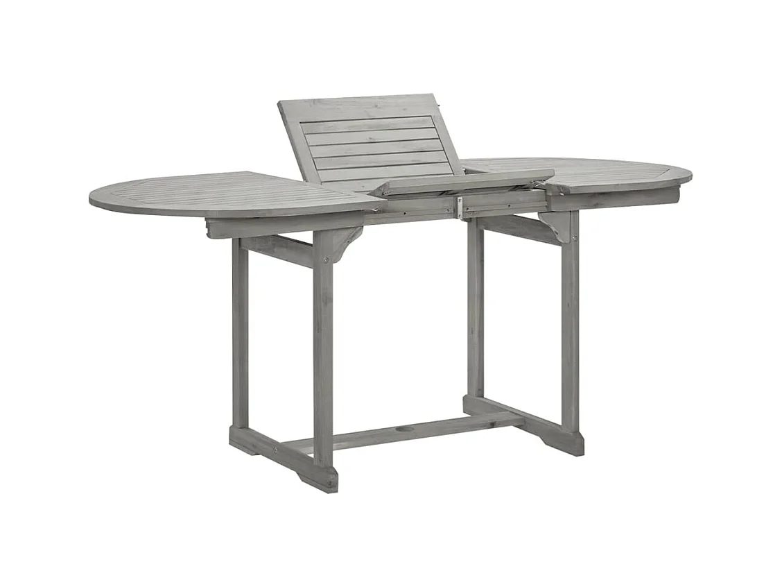 Tuintafel (120-170)x80x75 cm Massief acaciahout