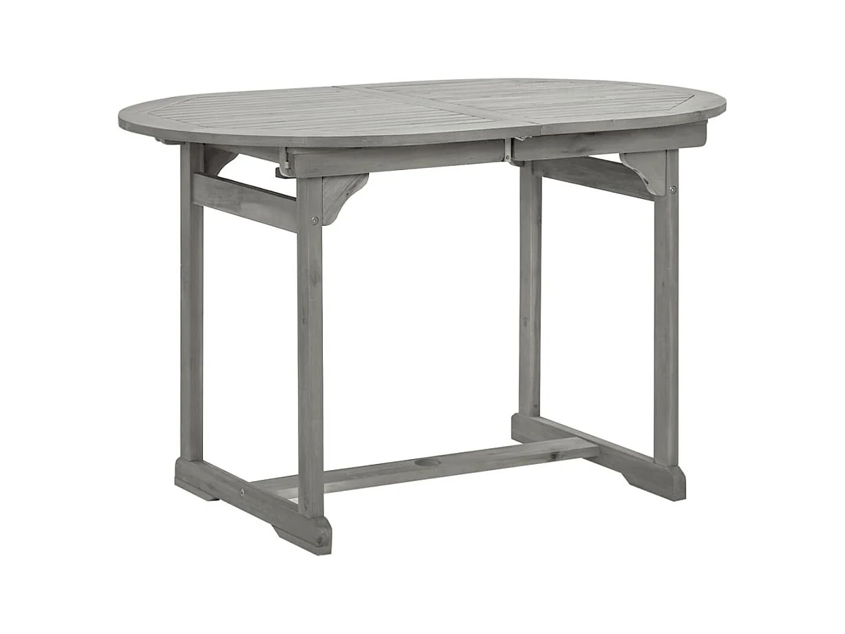 Tuintafel (120-170)x80x75 cm Massief acaciahout