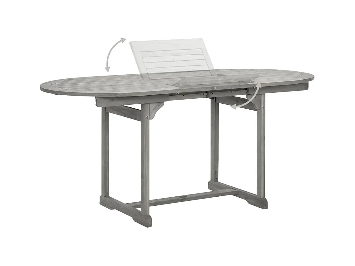 Tuintafel (120-170)x80x75 cm Massief acaciahout