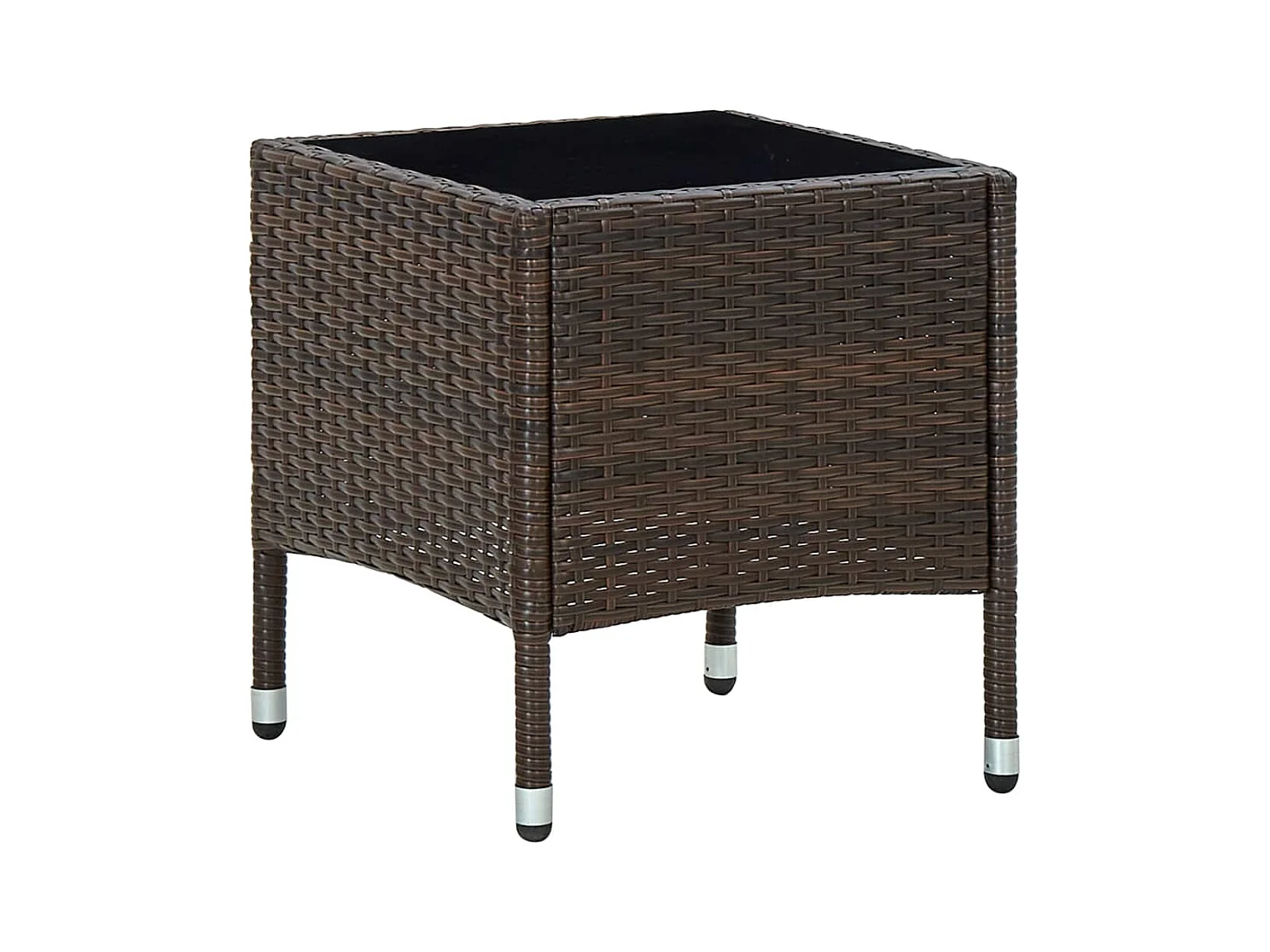 Bruine tuintafel 40x40x45 cm gevlochten hars