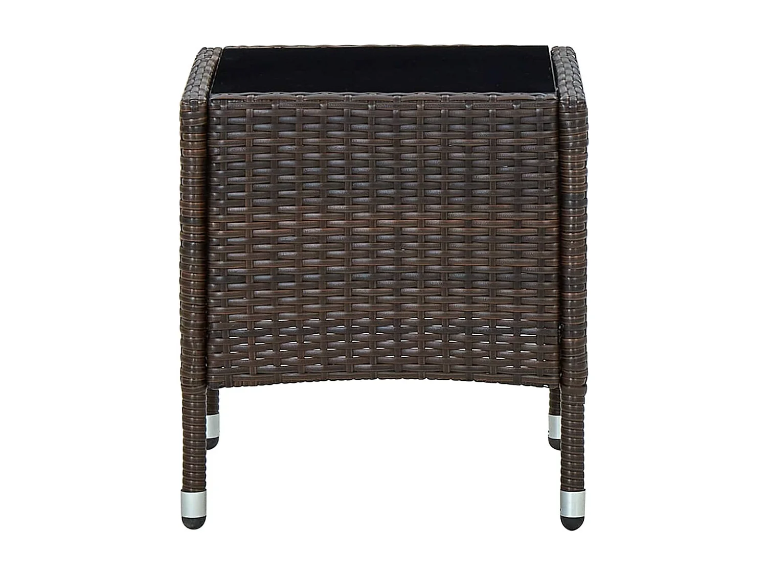 Bruine tuintafel 40x40x45 cm gevlochten hars