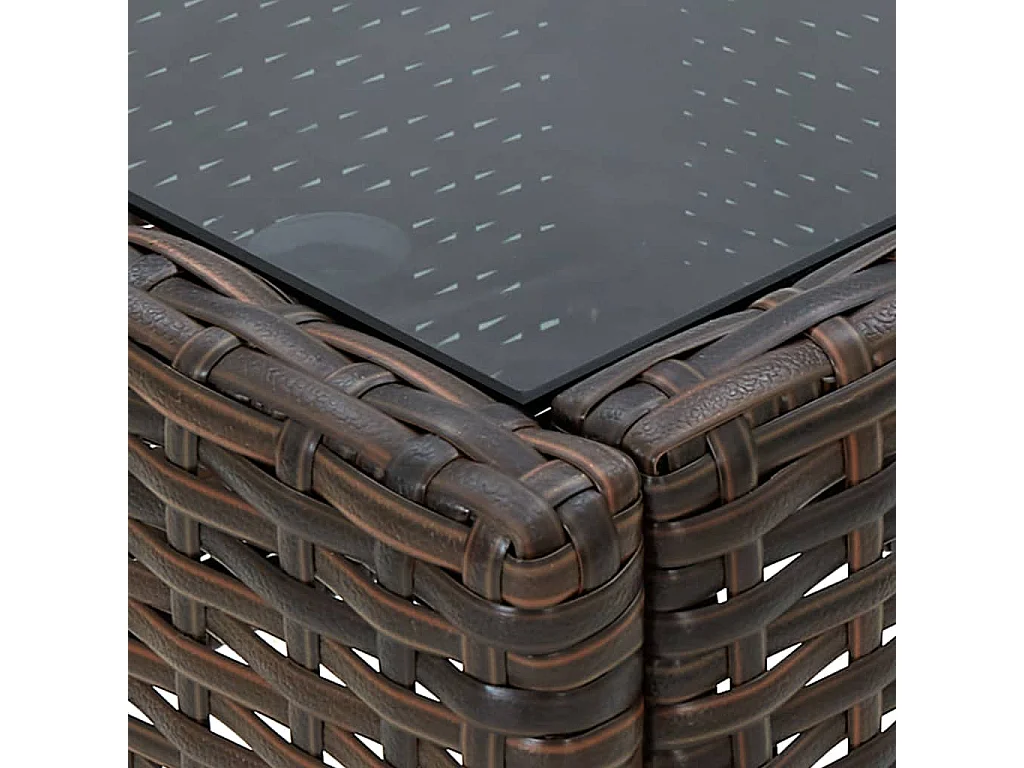 Bruine tuintafel 40x40x45 cm gevlochten hars