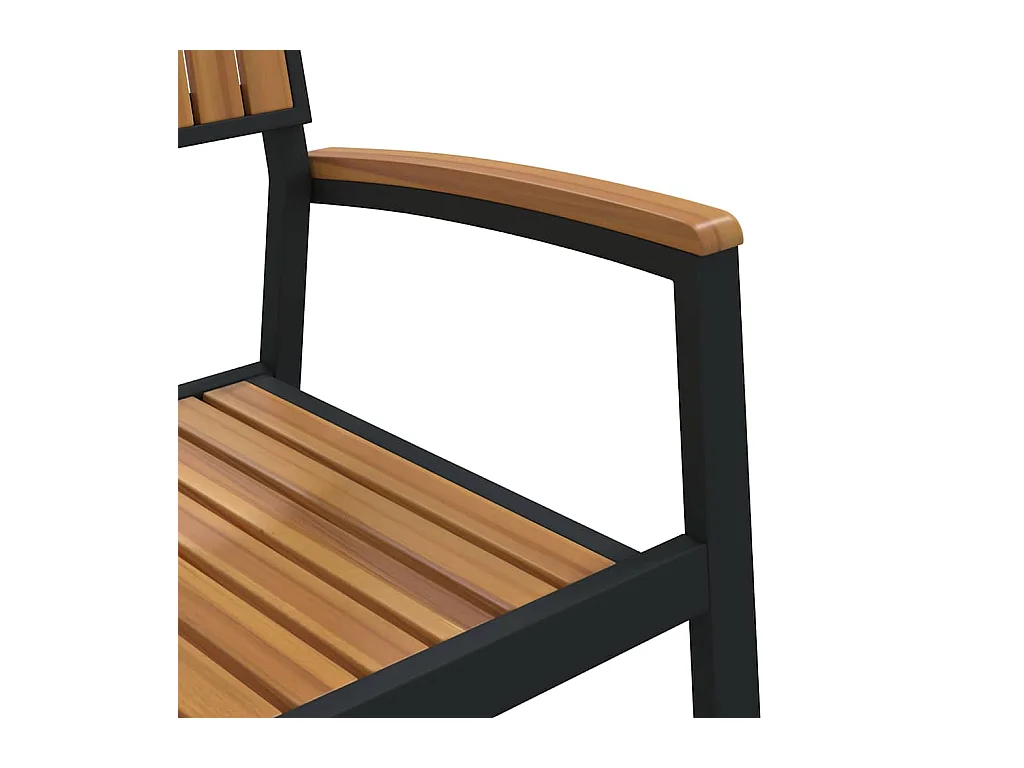 Ensemble de salle à manger pour jardin 5 pcs Noir et marron