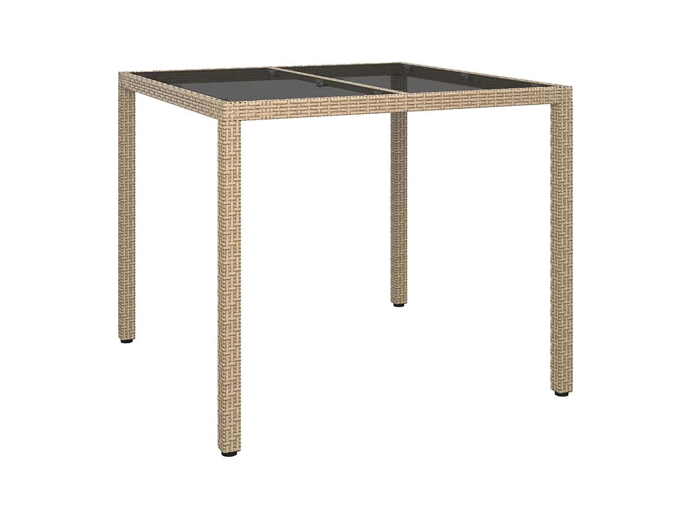 Table de jardin pour repas Beige 90 x 90 x 75 cm Poly rotin