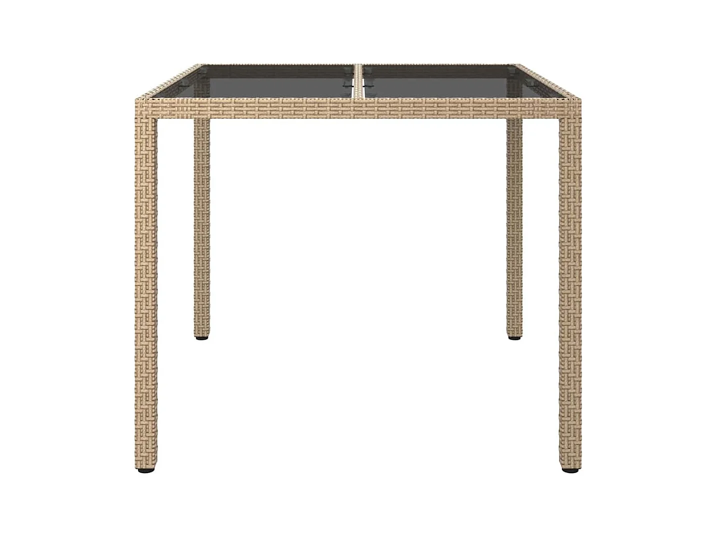 Table de jardin pour repas Beige 90 x 90 x 75 cm Poly rotin