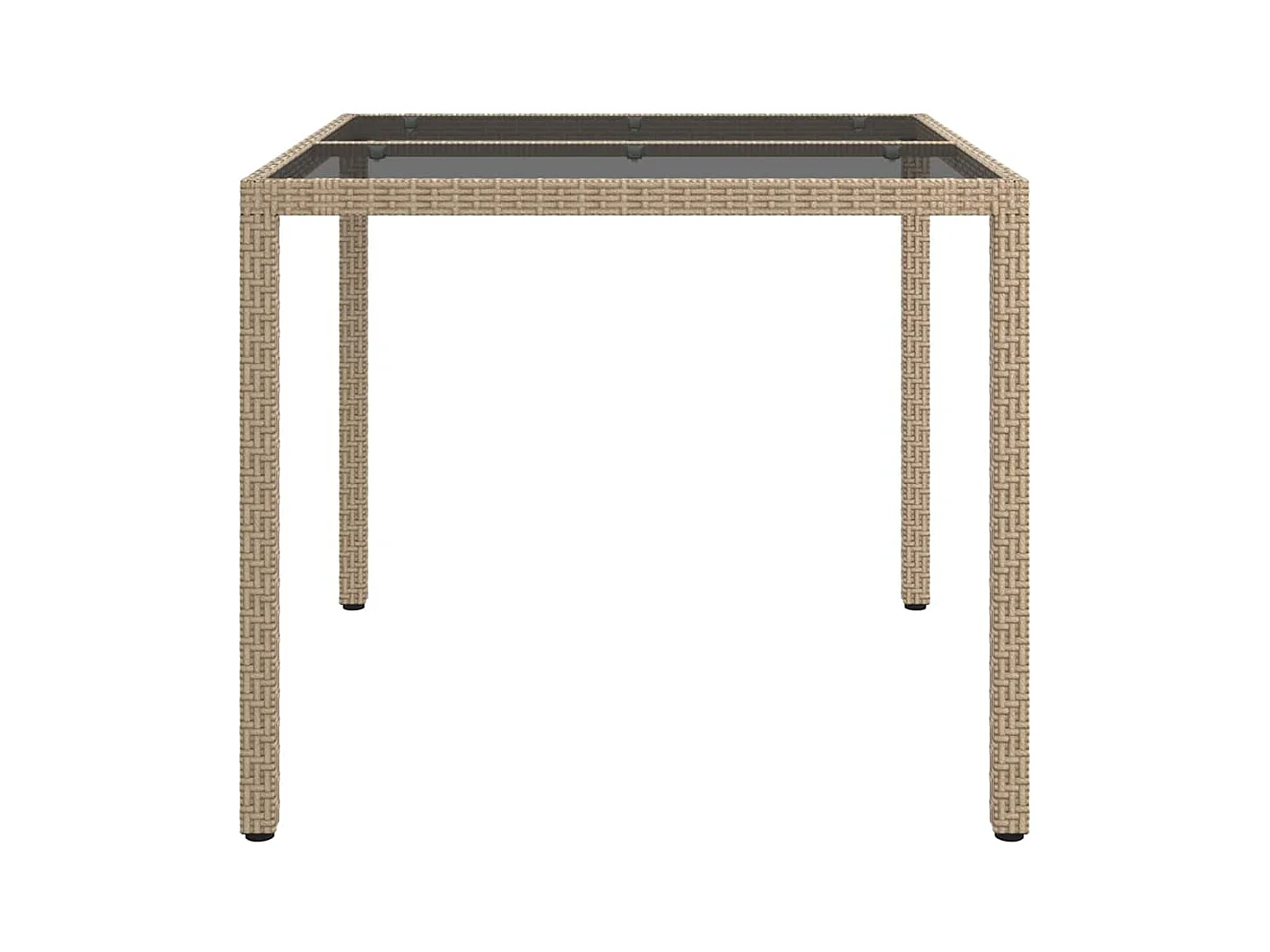 Table de jardin pour repas Beige 90 x 90 x 75 cm Poly rotin