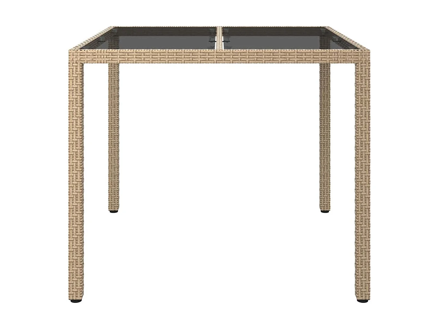 Table de jardin pour repas Beige 90 x 90 x 75 cm Poly rotin