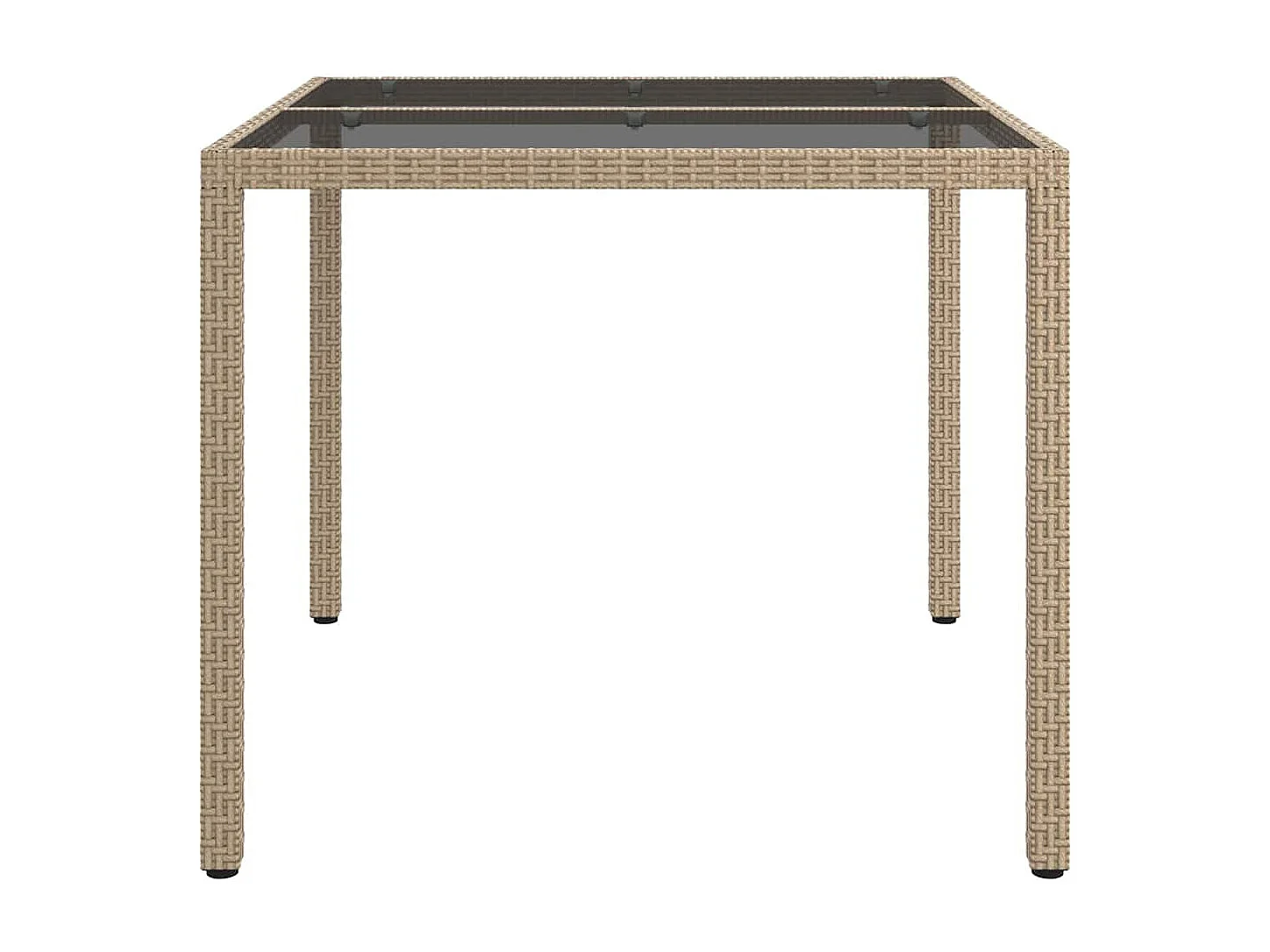 Table de jardin pour repas Beige 90 x 90 x 75 cm Poly rotin