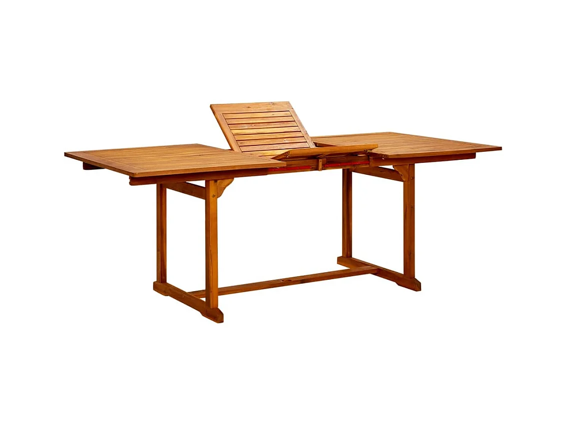 Mesa de comedor de jardín (150-200)x100x75cm Madera maciza de acacia