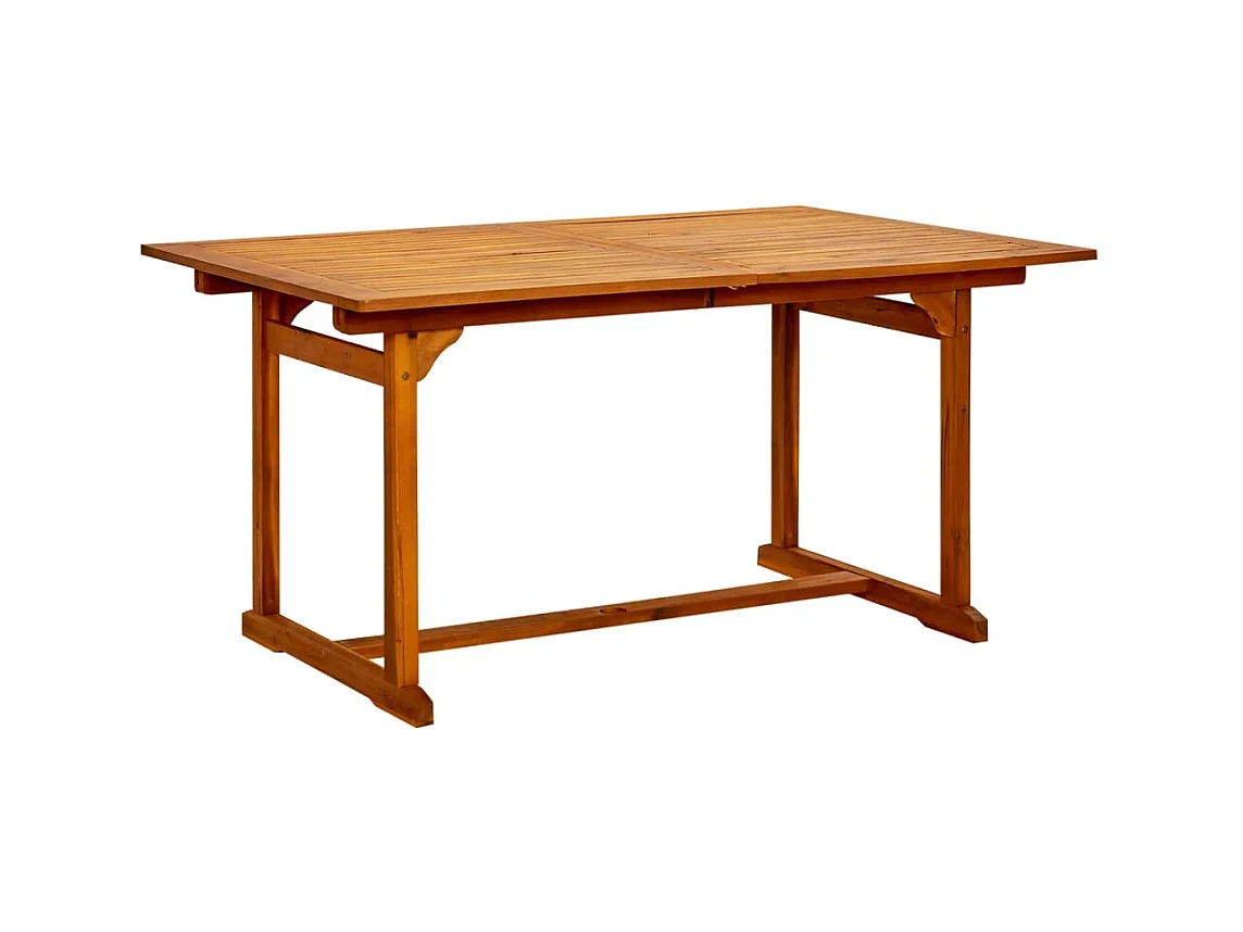 Mesa de comedor de jardín (150-200)x100x75cm Madera maciza de acacia