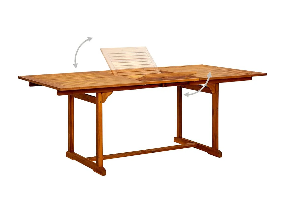 Mesa de comedor de jardín (150-200)x100x75cm Madera maciza de acacia