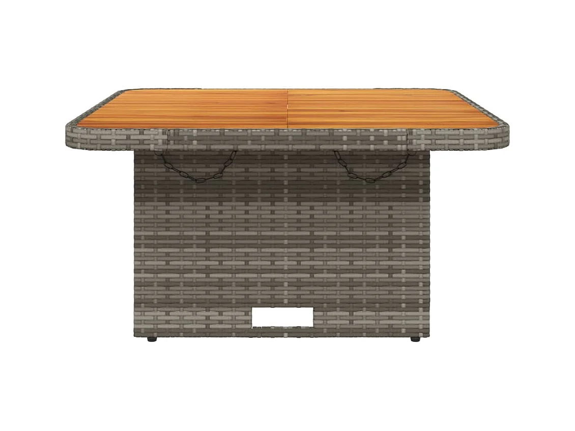 Grijze tuintafel 80x80x71 cm gevlochten hars en acaciahout