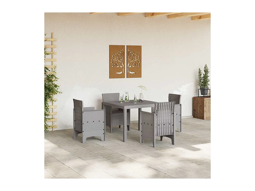 Table de Jardin Gris clair 100 x 100 x 73 cm polyrotin
