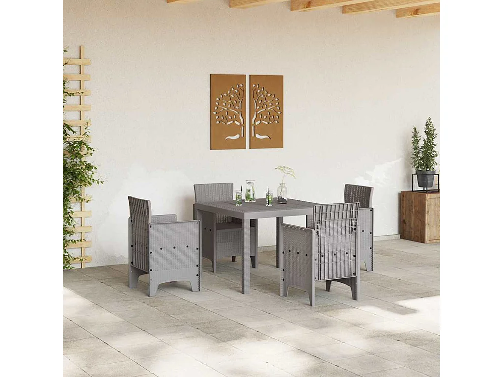 Table de Jardin Gris clair 100 x 100 x 73 cm polyrotin