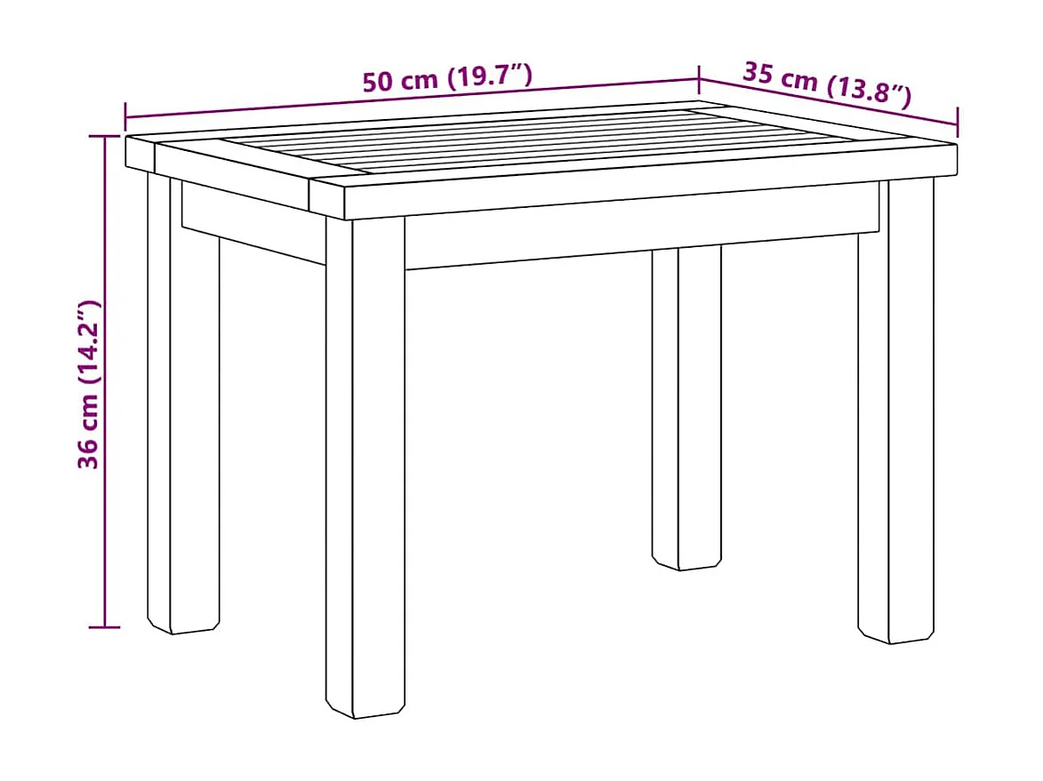 Table basse Marron 50 x 35 x 36 cm Bois de teck solide