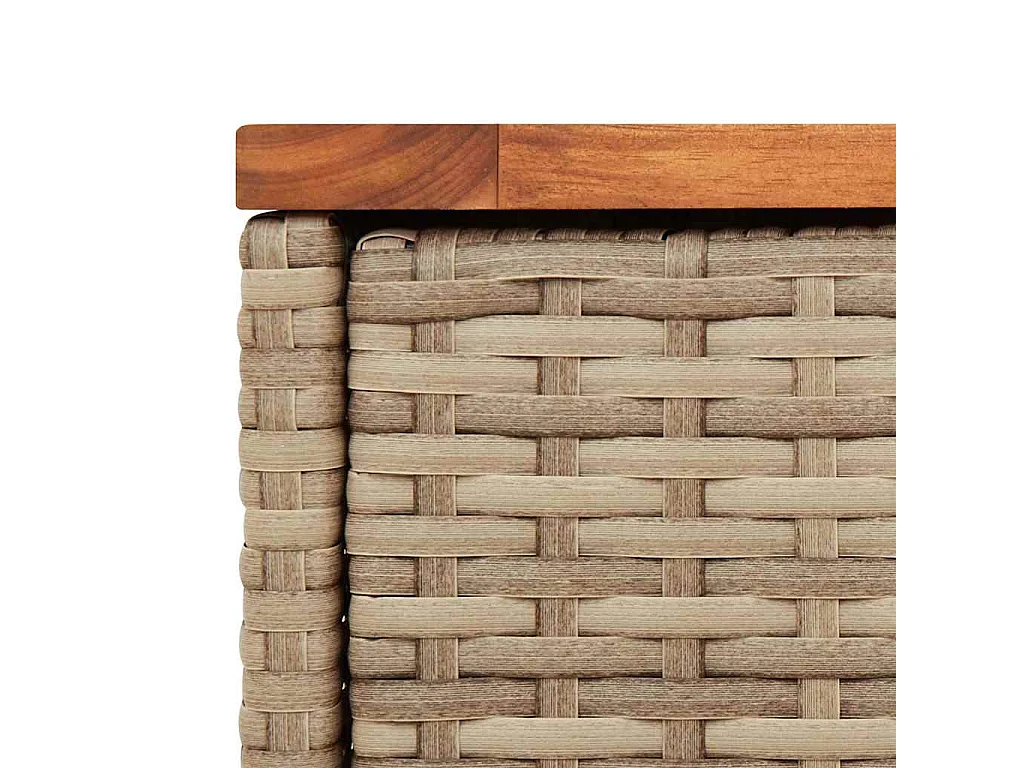 Tuintafel met beige houten blad 58x27,5x55 cm